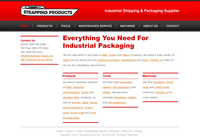 Strapping Products homepage