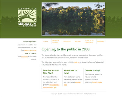 Jacksonville Arboretum &amp; Gardens website