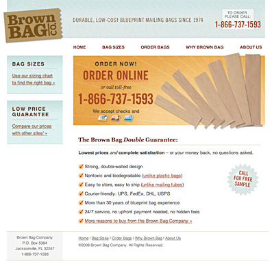 Brown Bag Company homepage